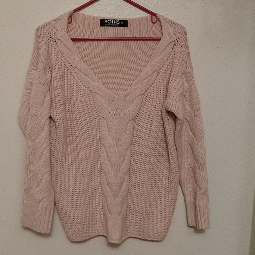 Yoins dusty pink sweater.